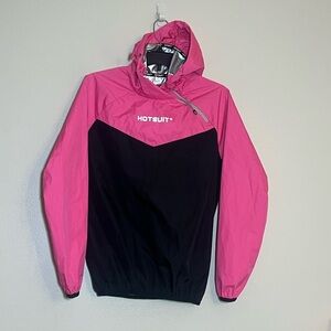 HotSuit Pink & Black Sauna Sweat Suit Jacket Hooded Medium